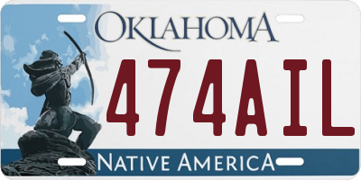 OK license plate 474AIL