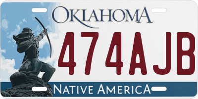 OK license plate 474AJB