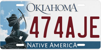 OK license plate 474AJE
