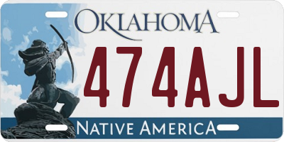 OK license plate 474AJL