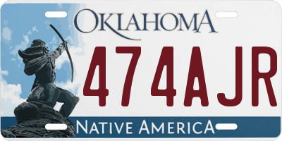 OK license plate 474AJR