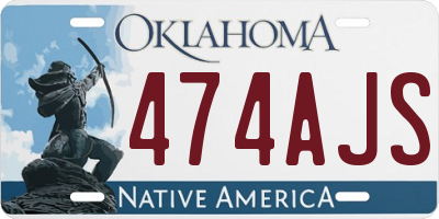 OK license plate 474AJS