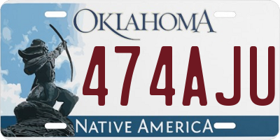 OK license plate 474AJU