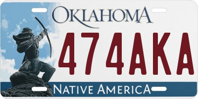 OK license plate 474AKA