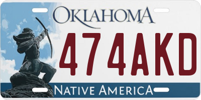 OK license plate 474AKD