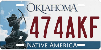 OK license plate 474AKF