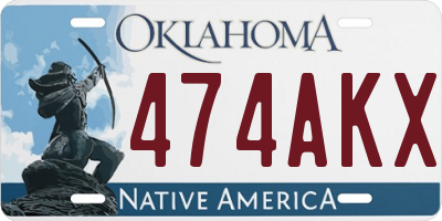 OK license plate 474AKX