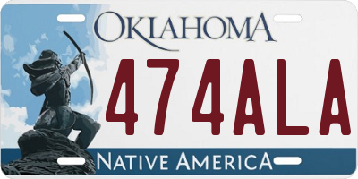 OK license plate 474ALA