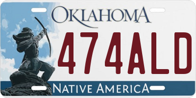 OK license plate 474ALD