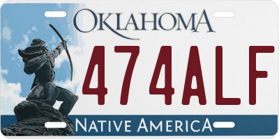 OK license plate 474ALF