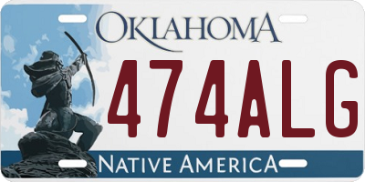 OK license plate 474ALG