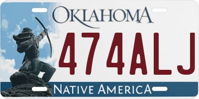 OK license plate 474ALJ
