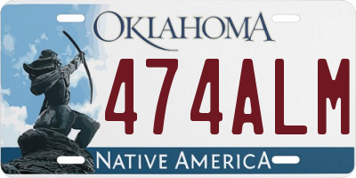 OK license plate 474ALM