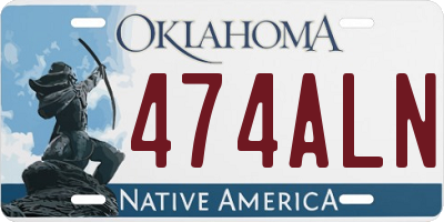 OK license plate 474ALN