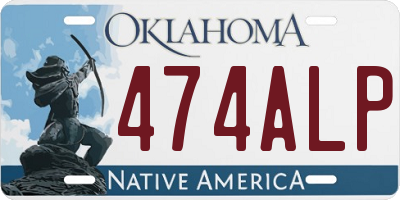 OK license plate 474ALP
