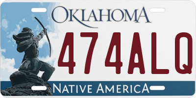 OK license plate 474ALQ