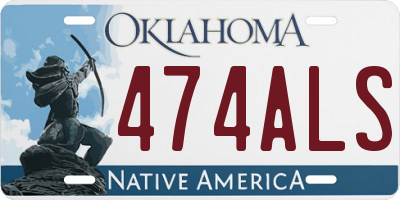 OK license plate 474ALS