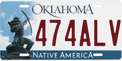 OK license plate 474ALV