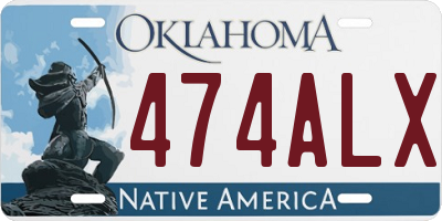 OK license plate 474ALX