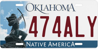 OK license plate 474ALY
