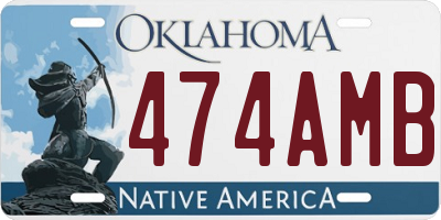 OK license plate 474AMB