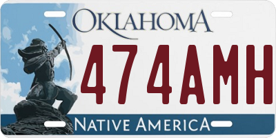 OK license plate 474AMH
