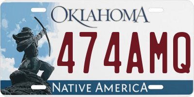 OK license plate 474AMQ