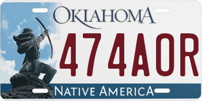 OK license plate 474AOR
