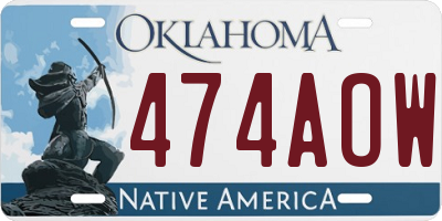 OK license plate 474AOW