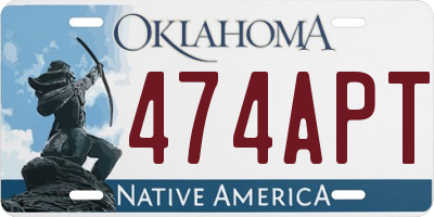 OK license plate 474APT