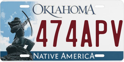 OK license plate 474APV