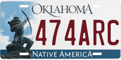 OK license plate 474ARC