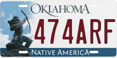 OK license plate 474ARF