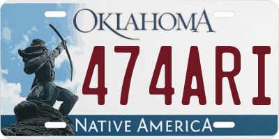 OK license plate 474ARI