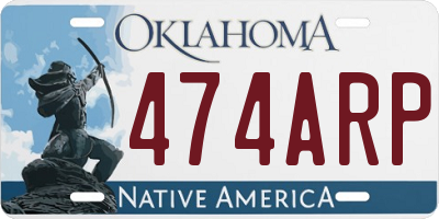 OK license plate 474ARP