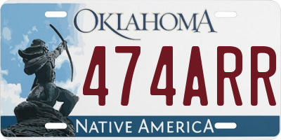 OK license plate 474ARR