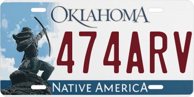 OK license plate 474ARV