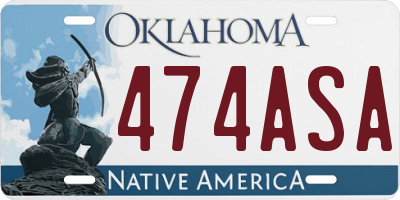 OK license plate 474ASA