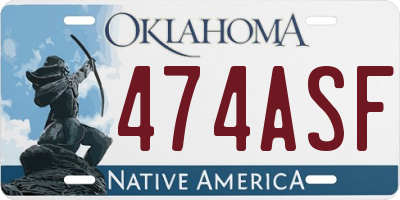 OK license plate 474ASF