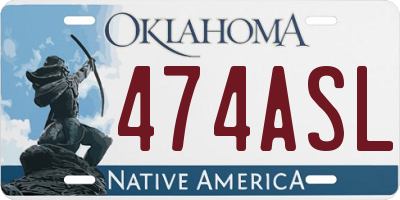 OK license plate 474ASL