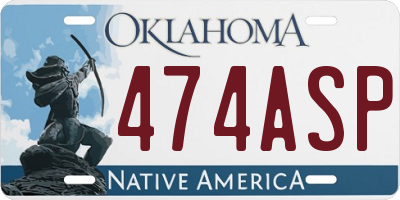 OK license plate 474ASP