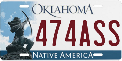 OK license plate 474ASS