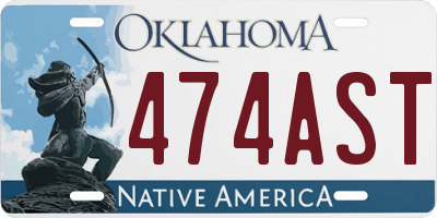 OK license plate 474AST