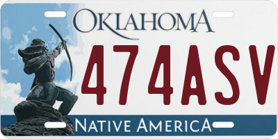 OK license plate 474ASV