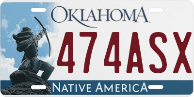OK license plate 474ASX