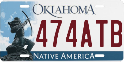 OK license plate 474ATB