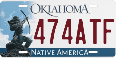 OK license plate 474ATF