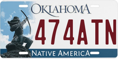 OK license plate 474ATN