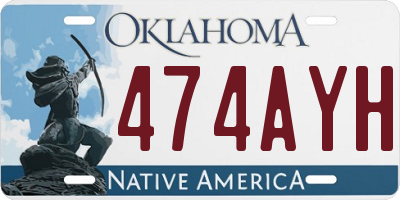 OK license plate 474AYH