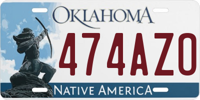 OK license plate 474AZO